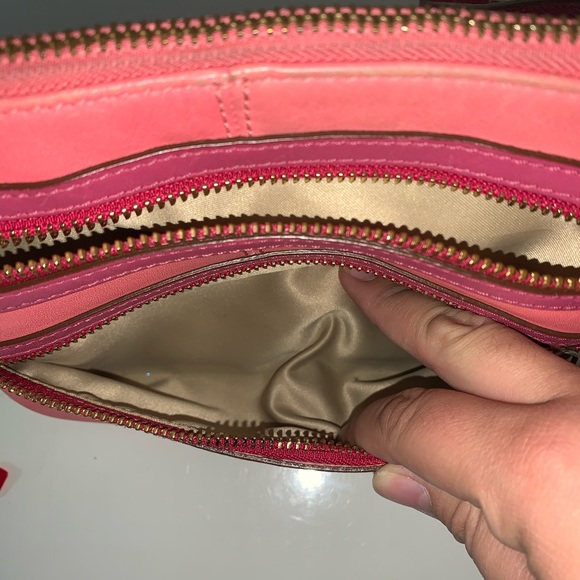 Coach Pink Leather Zipper Crossbody Messenger - Picture 6 of 11